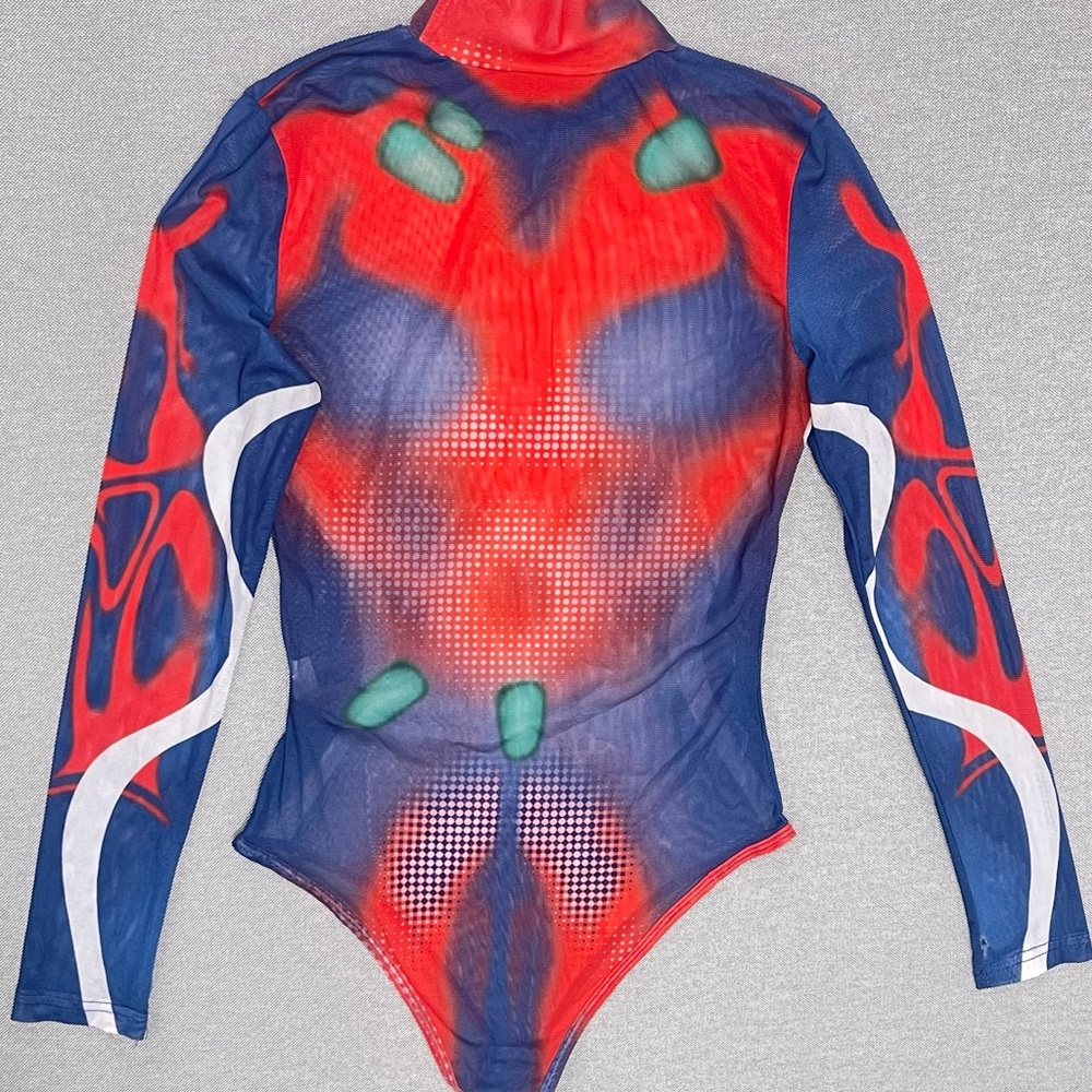 Futuristic Body-Print‎ Mesh Bodysuit - Picture 3 of 7